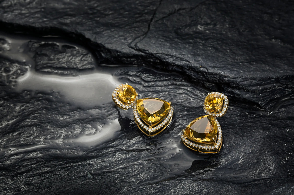 Yellow Gemstone Earrings — Signora Jewels