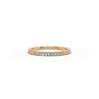 0.207 ct Round Lab Grown Diamond Prong Set Half Eternity Band in yellow gold, front view