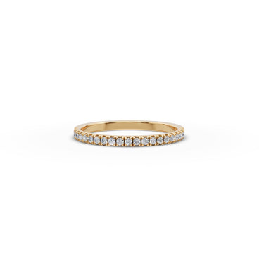 0.207 ct Round Lab Grown Diamond Prong Set Half Eternity Band in yellow gold, front view