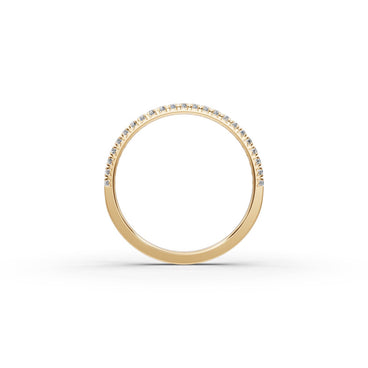 0.207 ct Round Lab Grown Diamond Prong Set Half Eternity Band in yellow gold, view 2