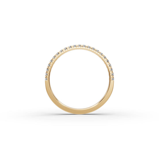 0.207 ct Round Lab Grown Diamond Prong Set Half Eternity Band in yellow gold, view 2