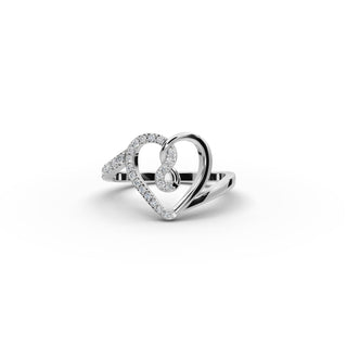 0.225 ct Round Lab Grown Diamond Heart Ring in gold, front view