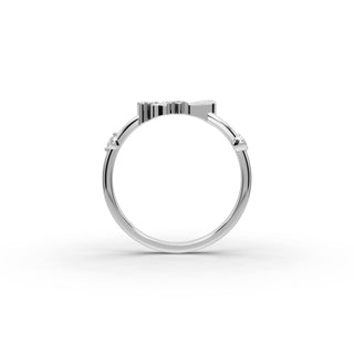 0.238 ct Round Lab Grown Diamond Heart Ring in gold, view 2