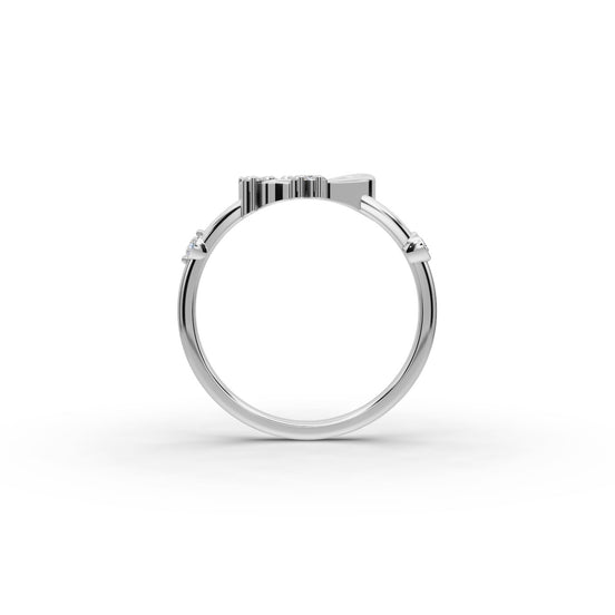 0.238 ct Round Lab Grown Diamond Heart Ring in gold, view 2