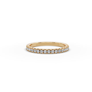 0.315 ct Round Lab Grown Diamond Prong Set Half Eternity Band in yellow gold, front view