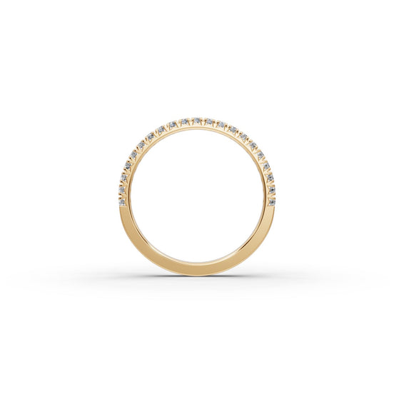 0.315 ct Round Lab Grown Diamond Prong Set Half Eternity Band in yellow gold, view 2