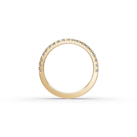 0.38 ct Round Lab Grown Diamond Prong Set Half Eternity Band in yellow gold, view 2