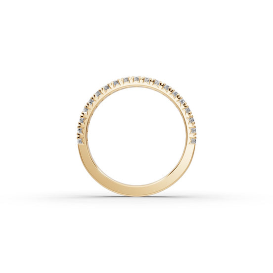 0.38 ct Round Lab Grown Diamond Prong Set Half Eternity Band in yellow gold, view 2