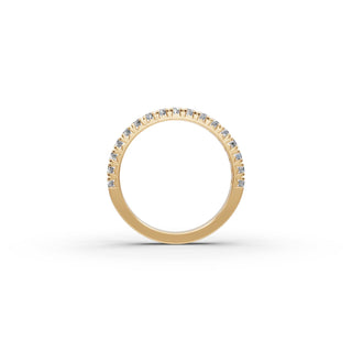 0.595 ct Round Lab Grown Diamond Prong Set Half Eternity Band in yellow gold, view 2