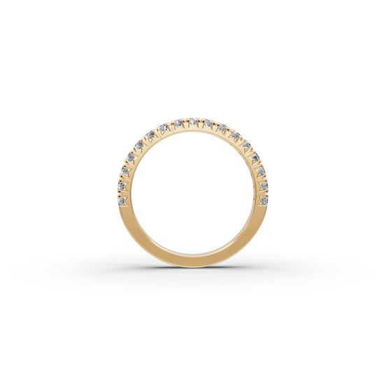 0.595 ct Round Lab Grown Diamond Prong Set Half Eternity Band in yellow gold, view 2