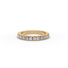 0.795 ct Round Lab Grown Diamond Prong Set Half Eternity Band in yellow gold, front view