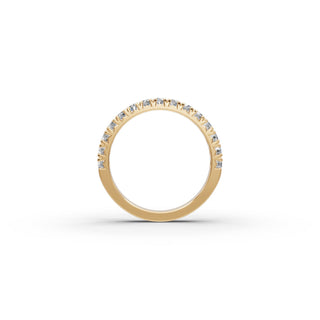0.795 ct Round Lab Grown Diamond Prong Set Half Eternity Band in yellow gold, view 2