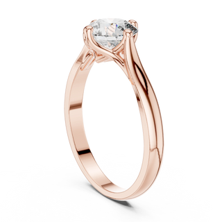 round lab grown diamond solitaire engagement ring in rose gold
