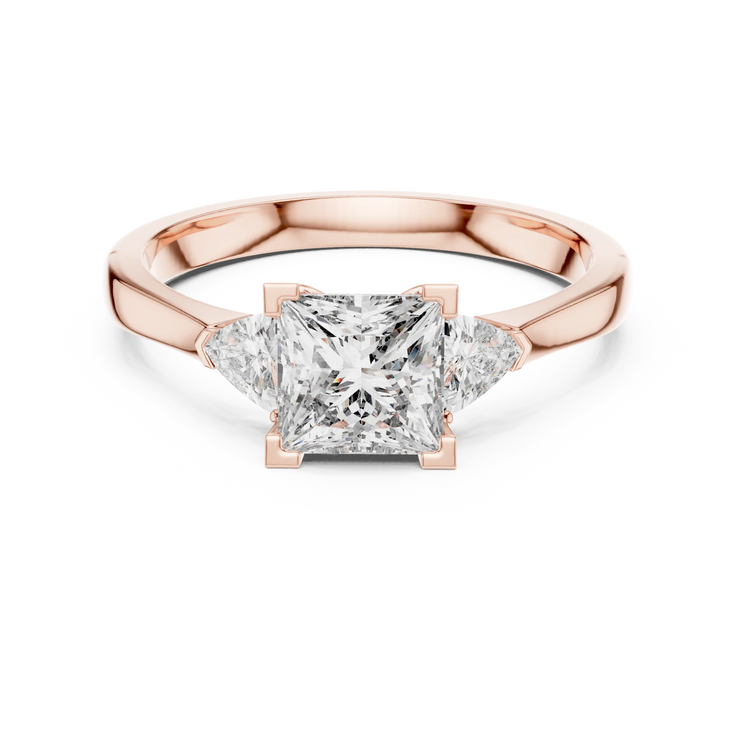 Princess Lab Grown Diamond Three Stone Engagement Ring