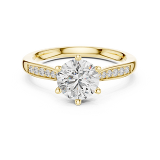 round diamond graduated pavé ring in yellow gold
