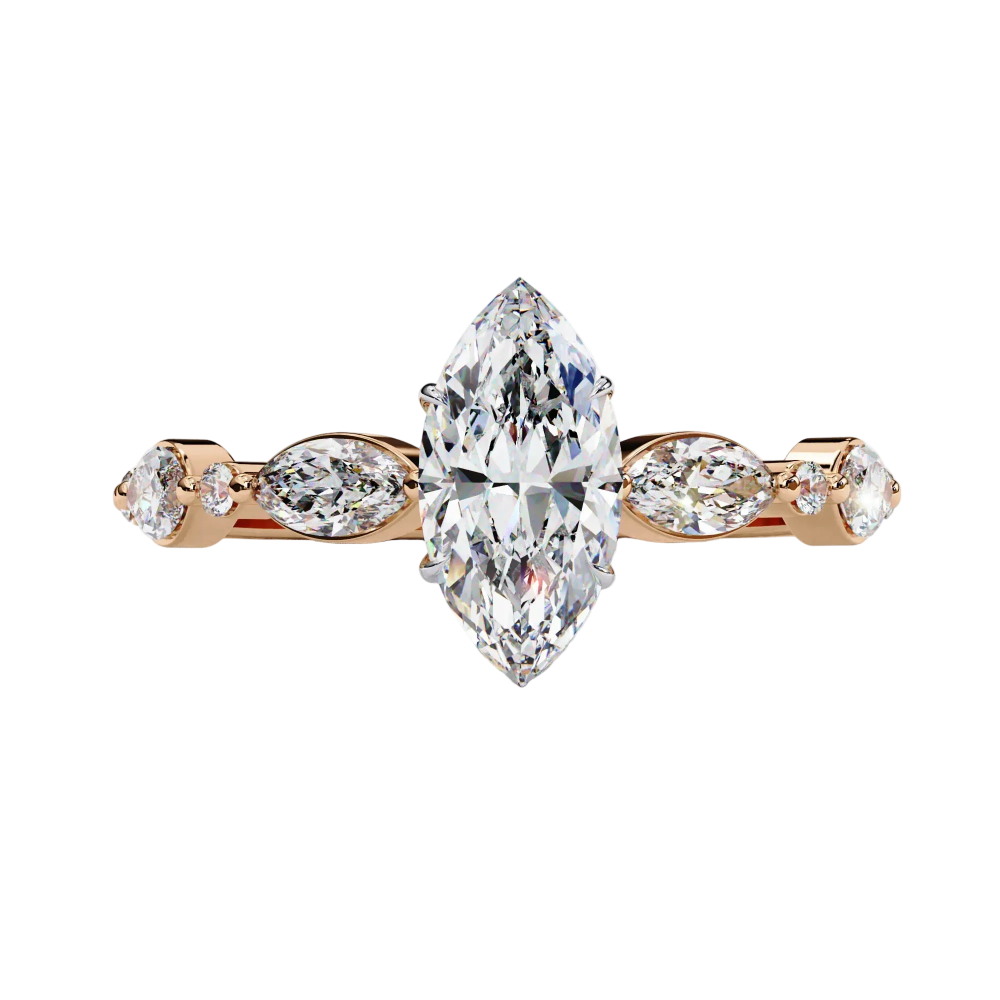 Petal Crown Marquise Ring