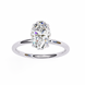 Hidden Halo Oval Diamond Solitaire Ring with Cathedral Gallery