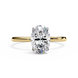Hidden Halo Oval Diamond Solitaire Ring with Cathedral Gallery