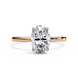 Hidden Halo Oval Diamond Solitaire Ring with Cathedral Gallery