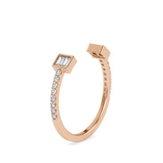 Open Cuff Baguette Diamond Ring | Modern Adjustable Gold Ring