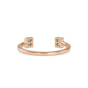 Open Cuff Baguette Diamond Ring | Modern Adjustable Gold Ring