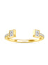 Open Cuff Baguette Diamond Ring | Modern Adjustable Gold Ring