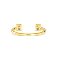 Open Cuff Baguette Diamond Ring | Modern Adjustable Gold Ring
