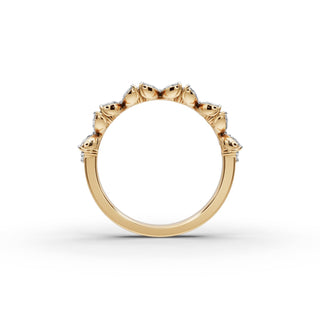1.01 ct Marquise and Round Lab Grown Diamond Band in yellow gold, view 2