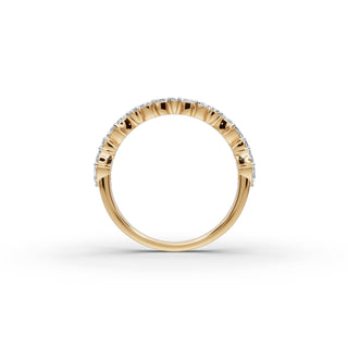1.049 ct Marquise and Round Lab Grown Diamond Band in yellow gold, view 2