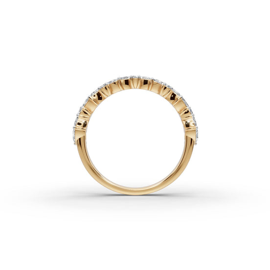 1.049 ct Marquise and Round Lab Grown Diamond Band in yellow gold, view 2