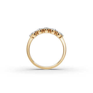 1.25 ct Oval Lab Grown Diamond Five Stone Band in yellow gold, view 2