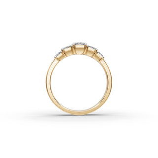 1.26 ct Radiant Lab Grown Diamond Five Stone Ring in yellow gold, view 2