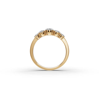 1.28 ct Oval Lab Grown Diamond Five Stone Ring in yellow gold, view 2