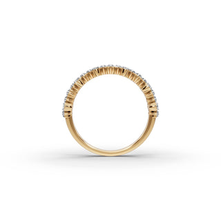 1.431 ct Baguette and Round Lab Grown Diamond Band in yellow gold, view 2