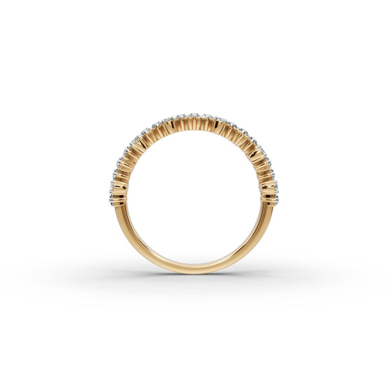 1.431 ct Baguette and Round Lab Grown Diamond Band in yellow gold, view 2