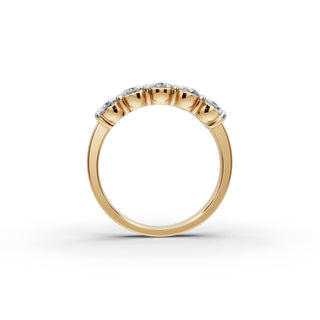 1.5 ct Oval Lab Grown Diamond Five Stone Band in yellow gold, view 2