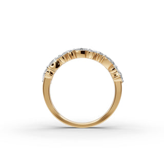 1.514 ct Pear and Round Lab Grown Diamond Band in yellow gold, view 2