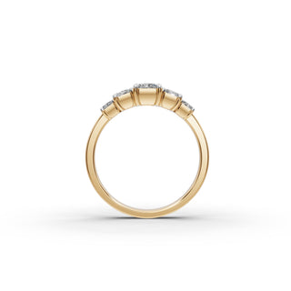 1.55 ct Radiant Lab Grown Diamond Five Stone Ring in yellow gold, view 2