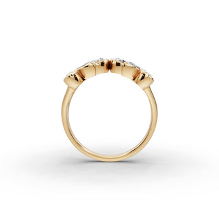 1.58 ct Pear Lab Grown Diamond Statement Ring with Marquise Accents in yellow gold, view 2