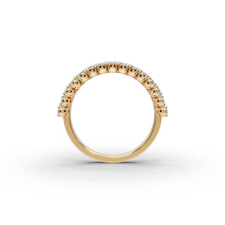 1.682 ct Pear and Round Lab Grown Diamond Band in yellow gold, view 2