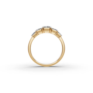 1.75 ct Radiant Lab Grown Diamond Five Stone Ring in yellow gold, view 2