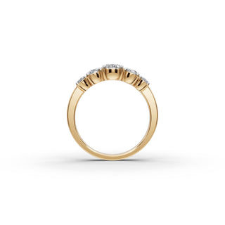 1.76 ct Oval Lab Grown Diamond Five Stone Ring in yellow gold, view 2