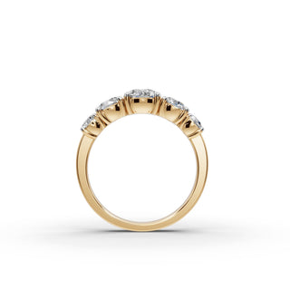 1.76 ct Round Lab Grown Diamond Five Stone Ring in yellow gold, view 2