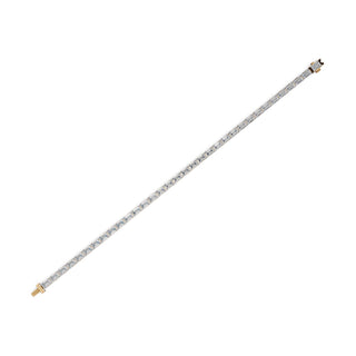 10.2 ct Emerald Lab Grown Diamond Tennis Bracelet in yellow gold, view 2