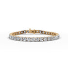 10.5 ct Round Lab Grown Diamond Tennis Bracelet in yellow gold, front view