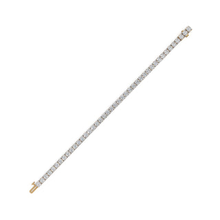 10.5 ct Round Lab Grown Diamond Tennis Bracelet in yellow gold, view 2