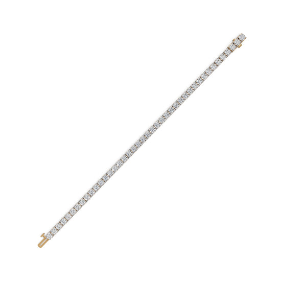 10.5 ct Round Lab Grown Diamond Tennis Bracelet in yellow gold, view 2