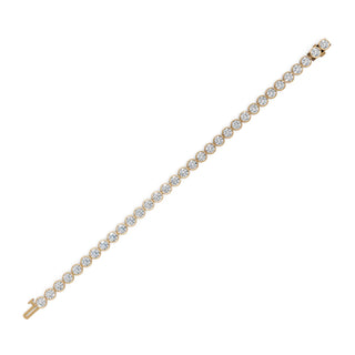 10.89 ct Round Lab Grown Diamond Tennis Bracelet in yellow gold, view 2