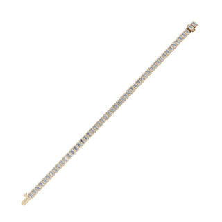 10 ct Emerald Lab Grown Diamond Tennis Bracelet in yellow gold, view 2