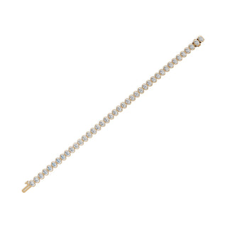 10 ct Oval Lab Grown Diamond Tennis Bracelet in yellow gold, view 2